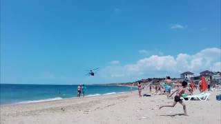 Вертолеты в Крыму на пляже Helicopters in the Crimea on the beach [upl. by Iatnohs]