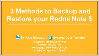 3 Methods to help you Backup and Restore Redmi Note 5 Note 5 Pro [upl. by Philine]