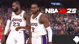 Bronny and LeBron James Father Son Duo  NBA 2K25 ULTRA REALISTIC CONCEPT GAMEPLAY  K4RL [upl. by Ammamaria556]