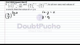 CAT 2024  CAT 2022 Quant Slot 3  Q11 Video Solution  doubtpucho [upl. by Aleron]