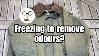 Freezing to remove unpleasant odours from your wax jacket Lets give it a try [upl. by Akiner]