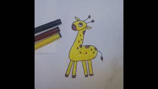 easy giraffe drawing  how to draw a giraffe  giraffe colourful Drawing [upl. by Aivekahs]