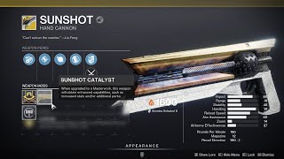 HOW TO GET SUNSHOT CATALYST  DESTINY 2 [upl. by Aydidey]