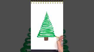 Christmas tree 🌲 Very easy water color Christmas tree Let’s try it once youtube christmas craft [upl. by Neraa]