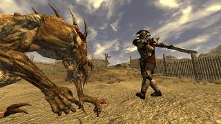 Legate Lanius vs Deathclaw  Fallout New Vegas npc battle [upl. by Yelsa]