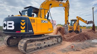 JCB 3DX Plus and JCB 145 Excavator Underground sewerage Pipeline dig and installation in Pettai [upl. by Abby]