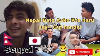 Senpai Paltedai 😂 Nepal bata aaka kta haru Saga Nepali Guf handai 😍 studentlife fukuokajapan [upl. by Aitnauq915]