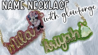 PT 1 How To Design and Make A Character Name Necklace with GLOWFORGE  DETAILED [upl. by Pietje]