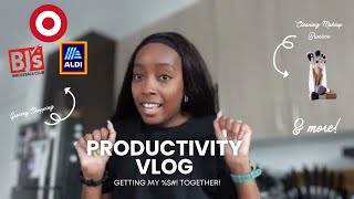 PRODUCTIVITY VLOG Watch me get myself together Running errands grocery haul hair day etc [upl. by Nylodnewg]