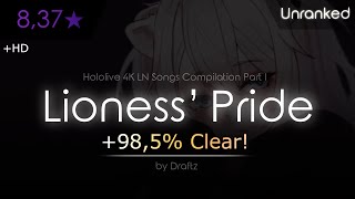 osumania  Lioness Pride Hololive Part I HD 837★ 9851 [upl. by Rdnaskela]