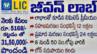 LIC JEEVAN LABH  736 Details In Telugu  Lic Jeevan labh benefits in Telugu  LIC POLICY DETAILS [upl. by Airemahs]