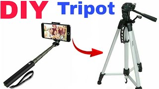 How to make tripod with selfie stick  engineer YouTuber [upl. by Enileme]