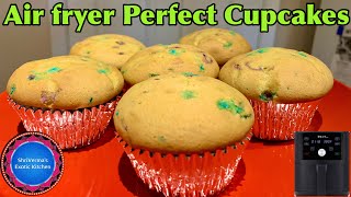 Air Fryer Cupcakes  How To Make Cupcakes In Air Fryer  Cake Mix Cupcakes  Quick And Easy Cupcake [upl. by Monia979]