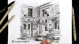 Pen amp Ink Urban Sketching Series  Drawing An European Old Building [upl. by Dorette279]