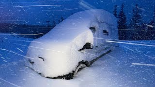 WINTER STORM Survival in a VAN  Heavy Snowstorm Winter Camping [upl. by Buddie]