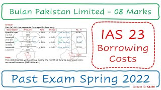 PE QampA Bulan Pakistan Limited  ICAP Spring 2022  IAS 23 FA190 [upl. by Anwahsed623]