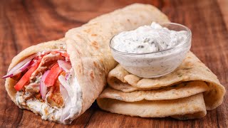 Super Easy and Tasty Greek Pita Bread Recipe with Fillings [upl. by Lucinda683]