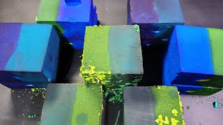 Dusty Dyed Chalk Blocks I Vibrant  Crispy  ASMR I Oddly Satisfying [upl. by Zeugirdor]