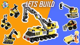 Lego Construction Team Construction Set MINI VEHICLES Tutorial SATISFYING Mini Blocks [upl. by Mickelson]