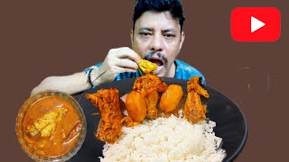 Spicy Chicken Wings Curry And Rice Eating [upl. by Lorimer]