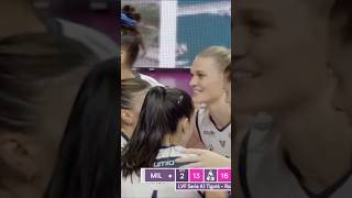 Wonderful rally from Cuneo  Milano match Nika Daalderop finishes with the block 🔥 volleyball [upl. by Gusti]