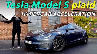 Tesla Model S plaid REVIEW with Autobahn 2023  the hypercar from stock 😱 [upl. by Jadd]