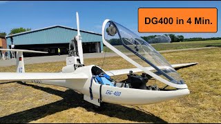 Sailplane DG400 selfstart a 4 minute video first flight after corona [upl. by Ihab]