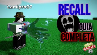 RECALL Guia Completa de Como Conseguirlo Explicado  Slap Battles Roblox [upl. by Nonad]