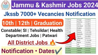 JKSSB New 7000 Upcoming Posts Details JampK 10th 12th Pass Jobs  JampK New Jkssb Govt Notifications [upl. by Nivac]