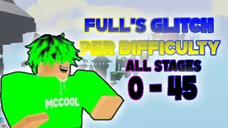 Fulls Glitch Per Difficulty Chart ALL STAGES 045  Roblox [upl. by Areem336]