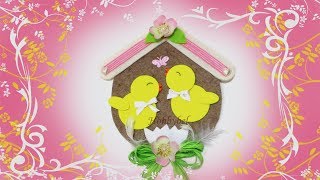 Lavoretto pasqualequotcasetta pulciniquot come fare fuoriporta facile  Easter chicks house DIY [upl. by Ahsinotna]