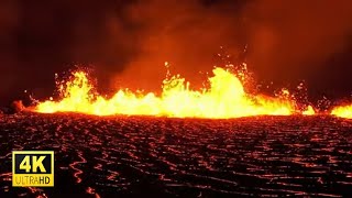 Meradalir Volcanic Eruption Iceland 2022 4K Drone Aug 4 [upl. by Norward]