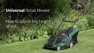 Bosch UniversalRotak How to adjust the height of cut [upl. by Frazer]