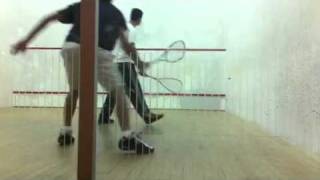 Faheem khan teaching forehand squash length with footwork [upl. by Ahsiemac491]