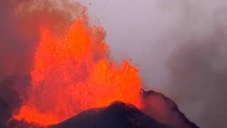 Volcano Eruption Sound  Iceland Volcano Geyser 4K [upl. by Auginahs736]