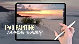 IPAD PAINTING MADE EASY  Beach Grass landscape tutorial in Procreate [upl. by Yrffej]