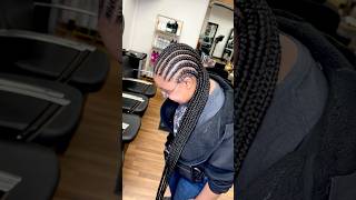 Straight Back Cornrows  hairstyle braids naturalhair neatbraids thickhair longhair [upl. by Barnaba]