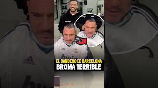 ¡Barbero se burla de los fans del Barça con una camiseta del Real Madrid 😱 probarbersstudio [upl. by Redienhcs]