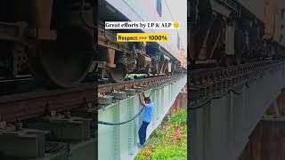 Hats off brothers 🫡 locopilot alp indianrailways railway work job train reels travel [upl. by Lleinnad]