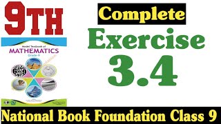 class 9 maths chapter 3 exercise 34  national book foundation class 9 maths  fazal academy [upl. by Joann576]