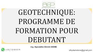 Géotechnique  Programme de formation pour débutant [upl. by Neruat379]