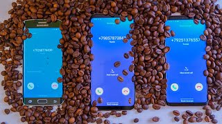 Samsung Galaxy S6 edge vs S8 vs S9 incoming call Coffee [upl. by Barbaresi346]