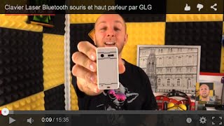 Clavier Laser Bluetooth avec souris et haut parleur par GLG [upl. by Aldwin325]