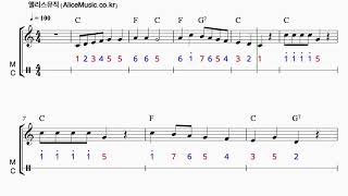 앨리스쌤칼림바영상악보 11 허수아비100 [upl. by Acinoreb]