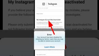 Instagram Account Disabled how to get back  How to Recover Disabled Instagram Account Reactivate [upl. by Tara446]