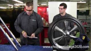 Custom Motorcycle Front Wheel Installation [upl. by Skyla]