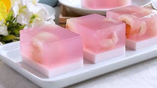 Lychee Agaragar Jelly Recipe  Agaragar Recipes  荔枝燕菜糕果冻食谱 [upl. by Fadil]