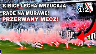 KIBICE LECHA WRZUCAJĄ RACE NA MURAWĘ I PRZERYWAJĄ MECZ  Lech 12 Legia 12052024  Legia TV [upl. by Etteuqram]