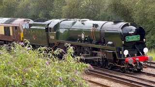 35028 “Clan Line” amp 67024 depart Tonbridge on “The Golden Age of Travel by Steam” Pullman  270624 [upl. by Cranford778]