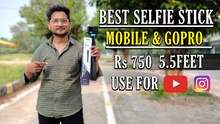 Selfie Stick For Gopro amp Mobile Use 55 Feet  Use For Youtube Video  Delhi Moto Vlogs [upl. by Avra]